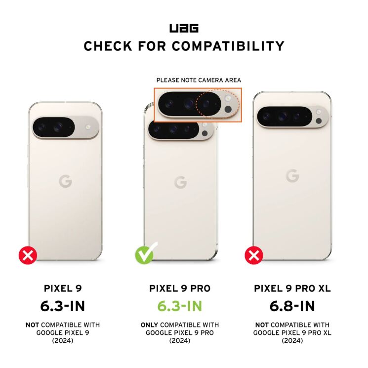 Защитный чехол URBAN ARMOR GEAR (UAG) Plyo MagSafe для Google Pixel 9 Pro - Ice / Silver: фото 9 из 14