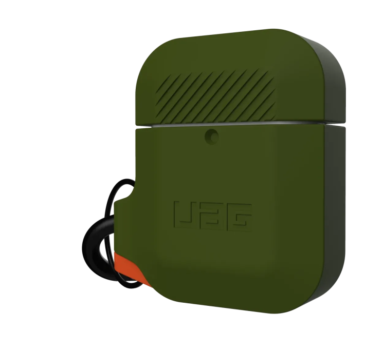 Защитный чехол URBAN ARMOR GEAR (UAG) Silicone для Apple AirPods 1 / 2 - Olive Drab/Orange: фото 7 из 14