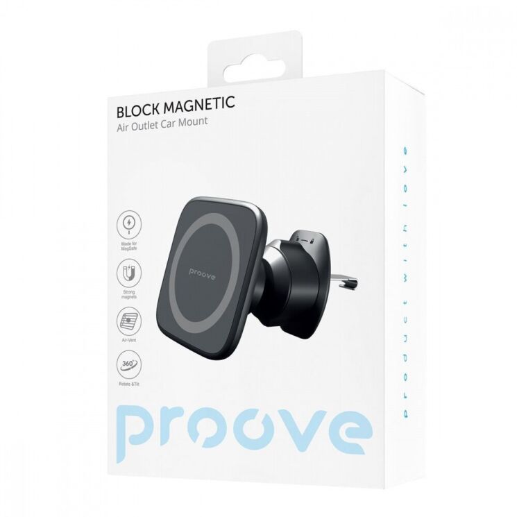 Автомобільний тримач Proove Block Magnetic Air Outlet Car Mount Magnetic Ring - Black: фото 5 з 8