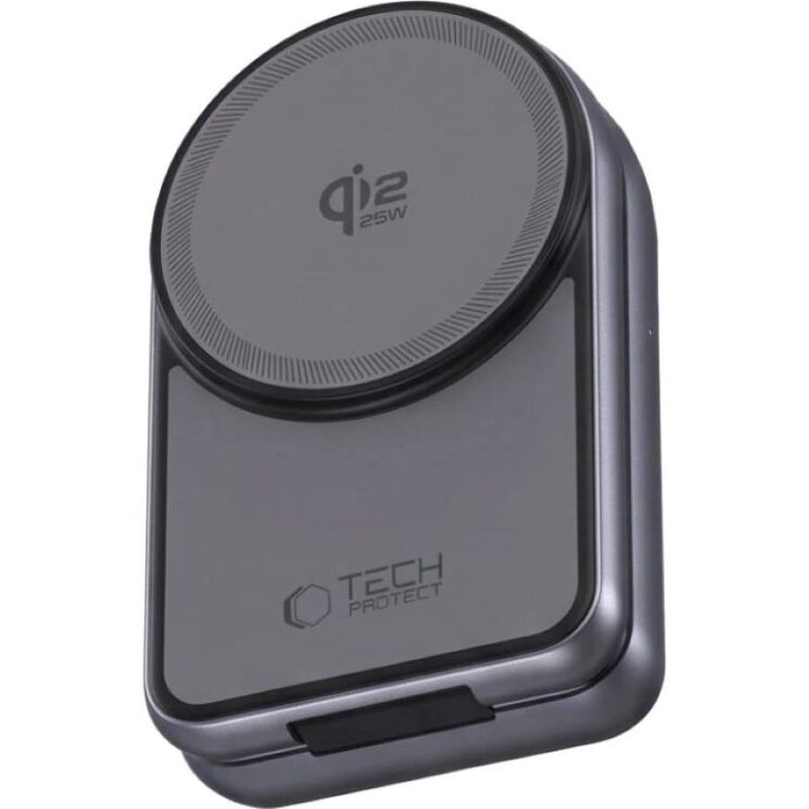 Бездротовий зарядний пристрій Tech-Protect A53 3 in 1 Magnetic (25W) QI2.2 (5906302323890) - Grey (958321H) Бездротовий зарядний пристрій Tech-Protect A53 3 in 1 Magnetic (25W) QI2.2 (5906302323890) - Grey: фото 4 з 9