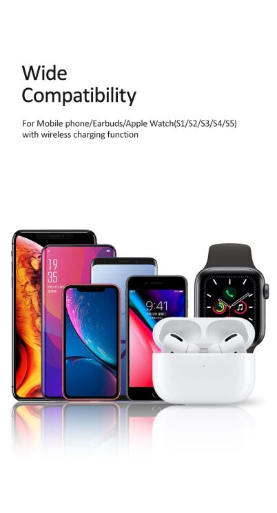 Беспроводное зарядное устройство USAMS US-CC096 + кабель Lightning - Black: фото 11 из 15
