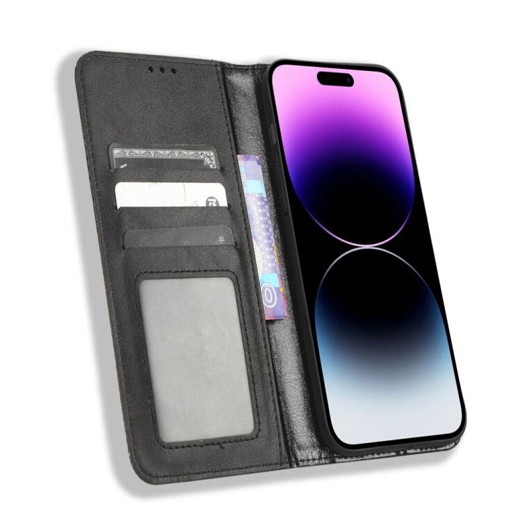 Чехол Deexe Retro Style для Apple iPhone 14 Pro Max - Black: фото 4 из 11