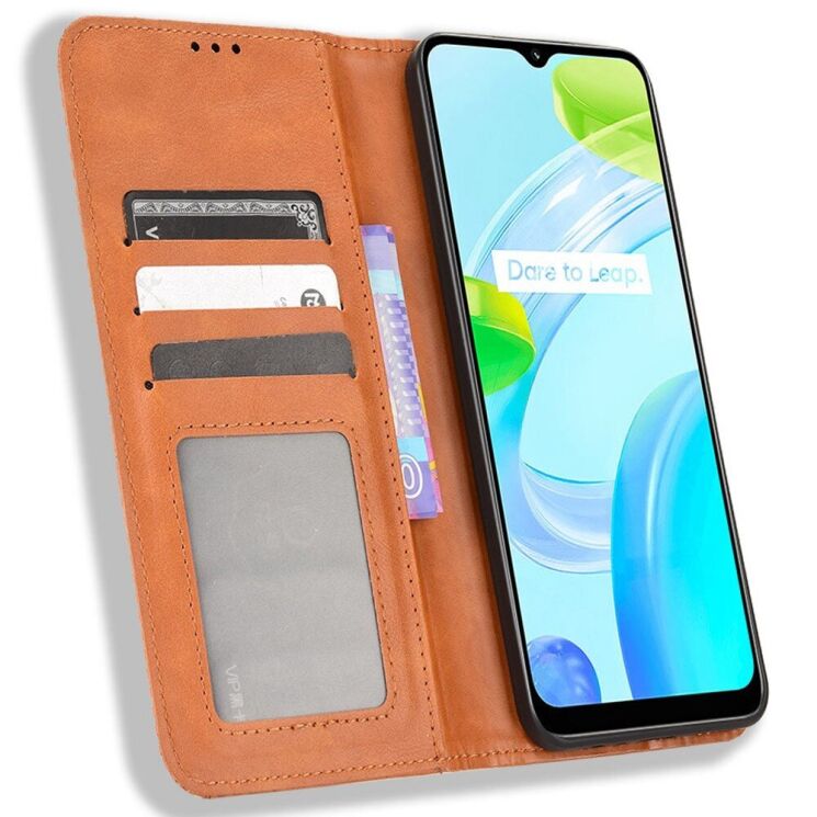 Чехол Deexe Retro Style для Realme C30 / Narzo 50i Prime - Brown: фото 2 из 7