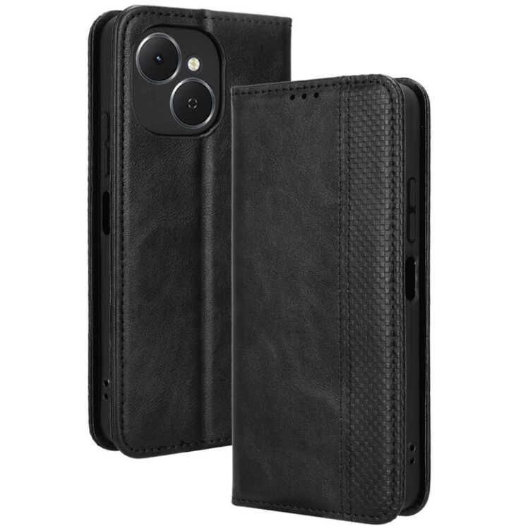 Чехол-книжка Deexe Retro Style для TECNO Spark 40C - Black: фото 1 из 18