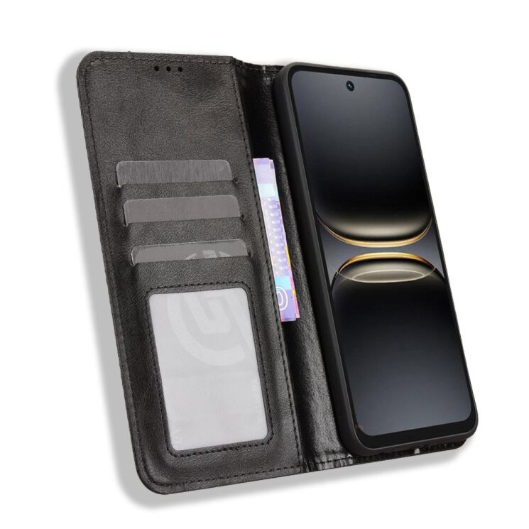 Чехол-книжка Deexe Retro Style для TECNO Spark 40C - Black: фото 6 из 18