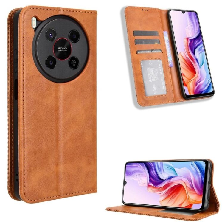 Чехол Deexe Retro Style для ZTE Nubia V70 Max - Brown: фото 2 из 18