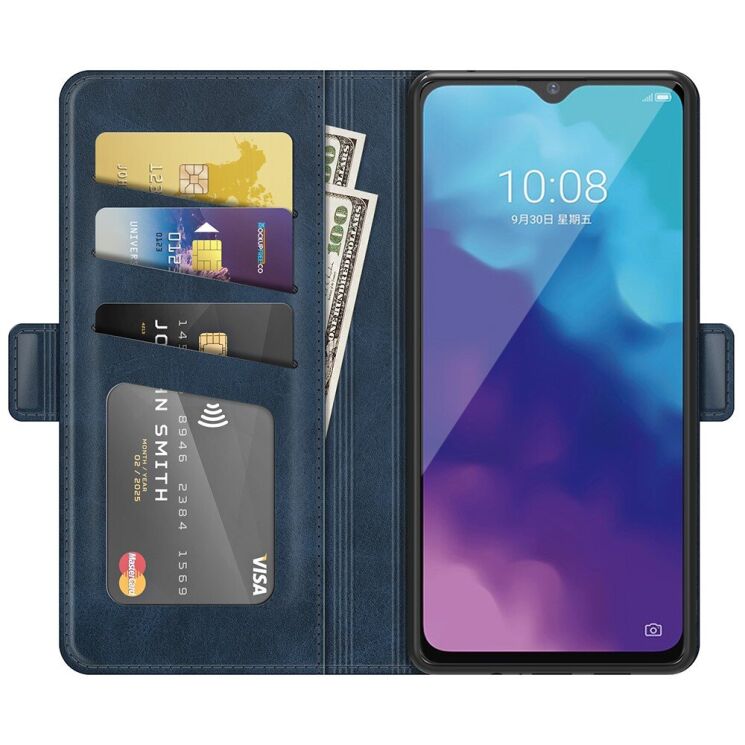 Чехол Deexe Busines Wallet для ZTE Blade V30 Vita - Blue: фото 4 из 7