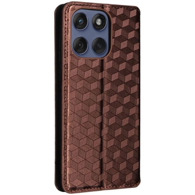 Чехол Deexe Rhombus Book для Motorola Edge 60 / Edge 60 Fusion - Brown: фото 8 из 10