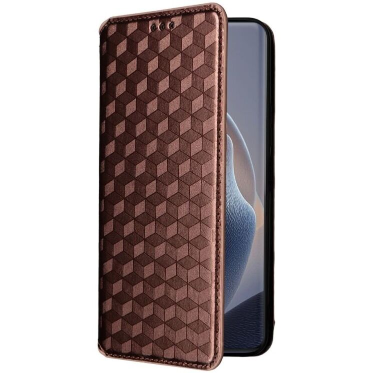 Чехол Deexe Rhombus Book для Motorola Edge 60 / Edge 60 Fusion - Brown: фото 6 из 10