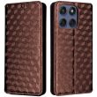Чехол Deexe Rhombus Book для Motorola Edge 60 / Edge 60 Fusion - Brown (379608Z)