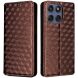 Чехол Deexe Rhombus Book для Motorola Edge 60 / Edge 60 Fusion - Brown (379608Z). Фото 1 из 10