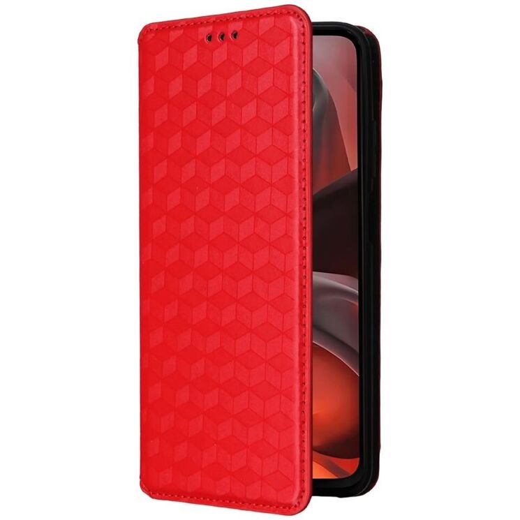 Чехол Deexe Rhombus Book для Motorola Moto G15 / G15 Power - Red: фото 6 из 10