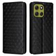 Чохол Deexe Rhombus Book для Motorola Moto G86 - Black (383318B)