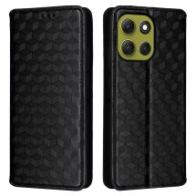 Чохол Deexe Rhombus Book для Motorola Moto G86 - Black: фото 1 з 10