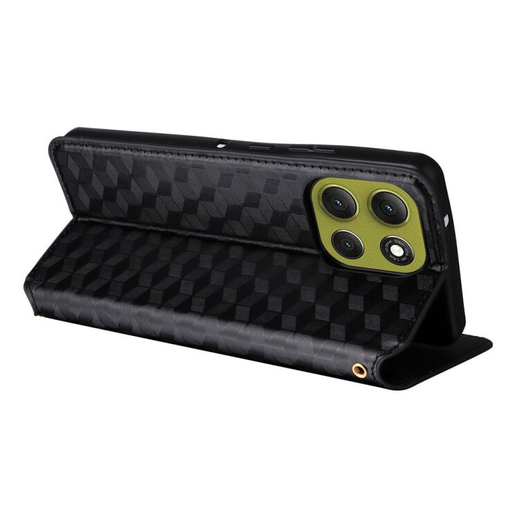 Чохол Deexe Rhombus Book для Motorola Moto G86 - Black: фото 5 з 10