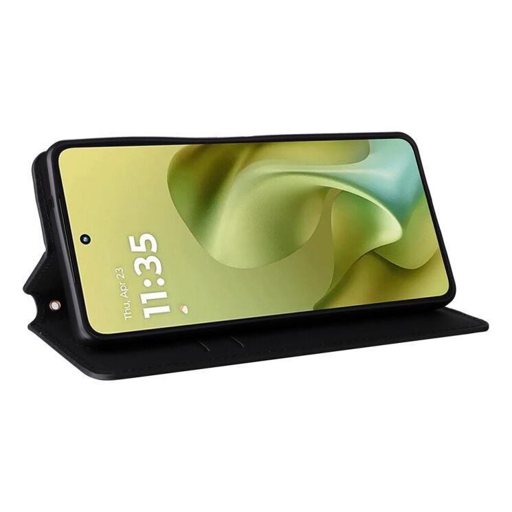 Чохол Deexe Rhombus Book для Motorola Moto G86 - Black: фото 4 з 10