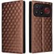 Чехол Deexe Rhombus Book для Xiaomi Poco F9 Ultra - Brown (430113Z). Фото 1 из 10