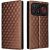 Чехол Deexe Rhombus Book для Xiaomi Poco F9 Ultra - Brown: фото 1 из 10