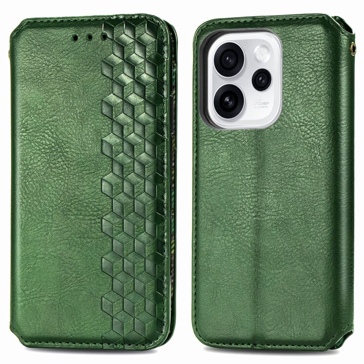 Чохол Deexe Rhombus Wallet для OPPO Reno 15 Pro - Green: фото 1 з 8