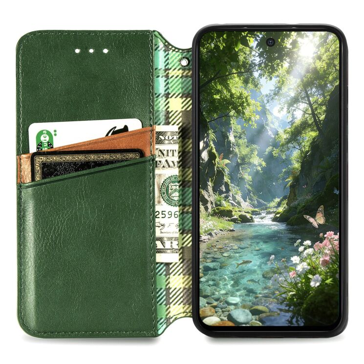 Чохол Deexe Rhombus Wallet для OPPO Reno 15 Pro - Green: фото 2 з 8