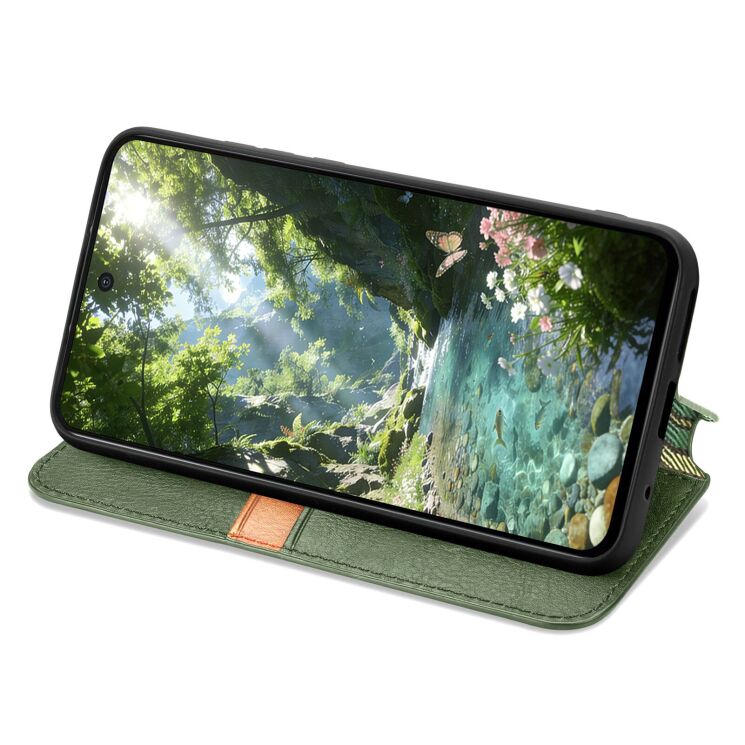 Чохол Deexe Rhombus Wallet для OPPO Reno 15 Pro - Green: фото 3 з 8