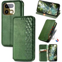 Чехол Deexe Rhombus Wallet для Realme 16 Pro - Green: фото 1 из 9