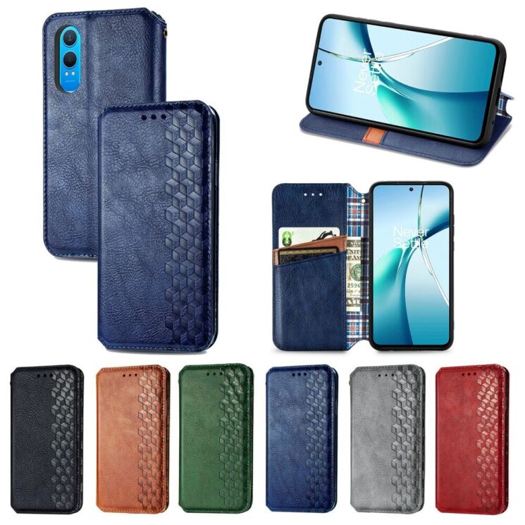 Чехол Deexe Rhombus Wallet для Realme C75 - Green: фото 8 из 9