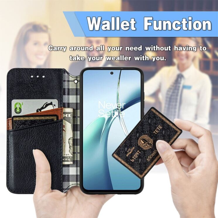 Чехол Deexe Rhombus Wallet для Realme C75 - Green: фото 5 из 9