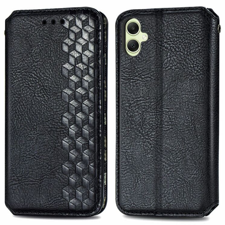 Чехол Deexe Rhombus Wallet для Samsung Galaxy A06 (A065) - Black: фото 1 из 6