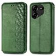 Чехол Deexe Rhombus Wallet для TECNO Pova 5 - Green (333621G)