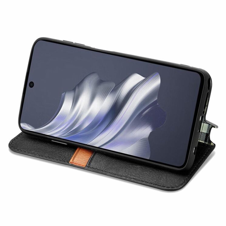 Чехол Deexe Rhombus Wallet для TECNO Spark 20 Pro - Black: фото 3 из 6