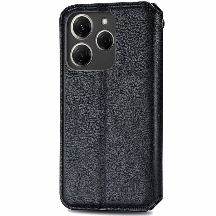 Чехол Deexe Rhombus Wallet для TECNO Spark 20 Pro - Black: фото 5 из 6