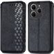 Чехол Deexe Rhombus Wallet для TECNO Spark 20 Pro - Black (345422B). Фото 1 из 6