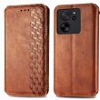Чехол Deexe Rhombus Wallet для Xiaomi 13T / 13T Pro - Brown (338476Z)