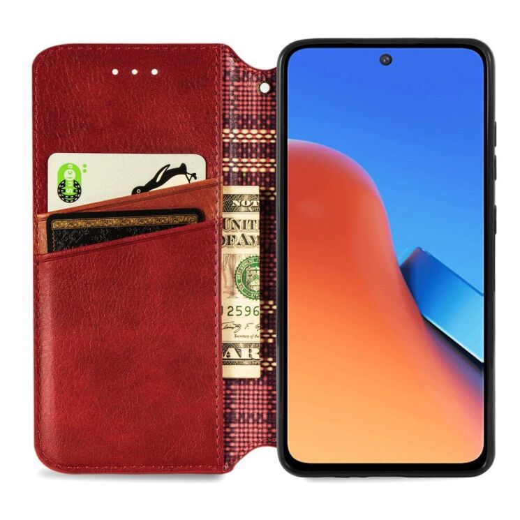 Чехол Deexe Rhombus Wallet для Xiaomi Redmi 12 - Red: фото 2 из 8