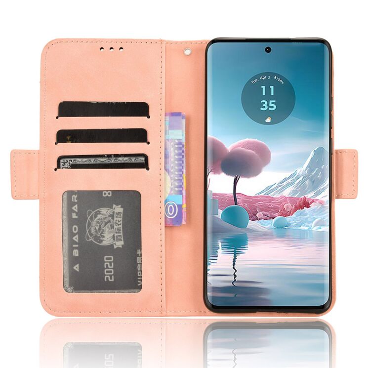 Чохол Deexe Wallet Stand для Motorola Edge 40 Neo - Pink: фото 3 з 7