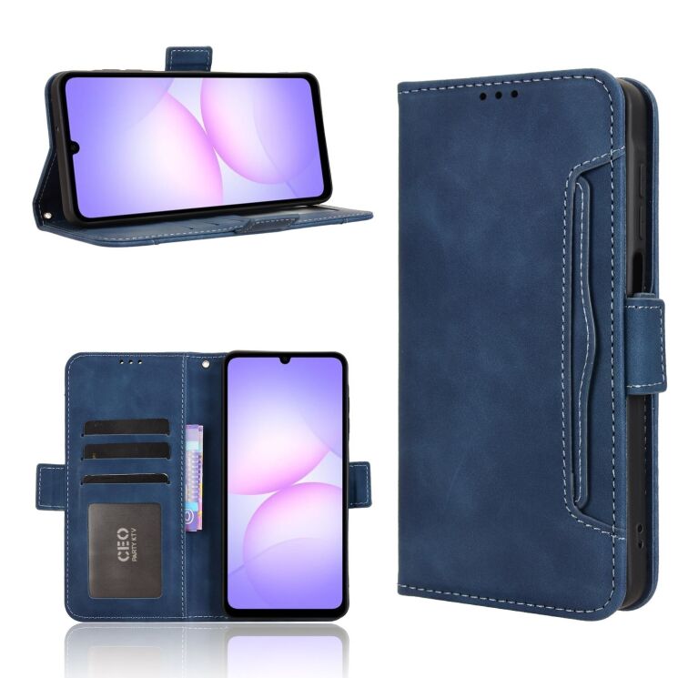 Чехол Deexe Wallet Stand для Samsung Galaxy A07 (A075) - Blue: фото 8 из 15
