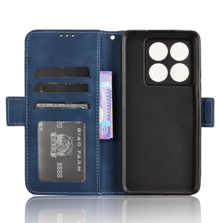 Чехол Deexe Wallet Stand для Xiaomi 14T - Blue: фото 5 из 7