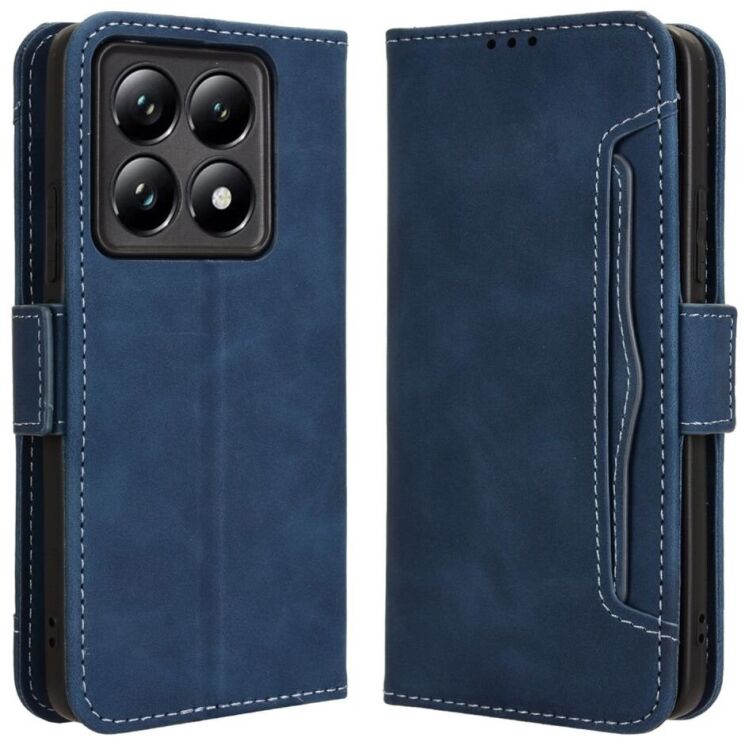 Чехол Deexe Wallet Stand для Xiaomi 14T - Blue: фото 1 из 7