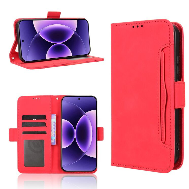 Чехол-книжка с кармашками Deexe Wallet Stand для Xiaomi 17 Pro - Red (390711R) Чехол-книжка с кармашками Deexe Wallet Stand для Xiaomi 17 Pro - Red: фото 7 из 15
