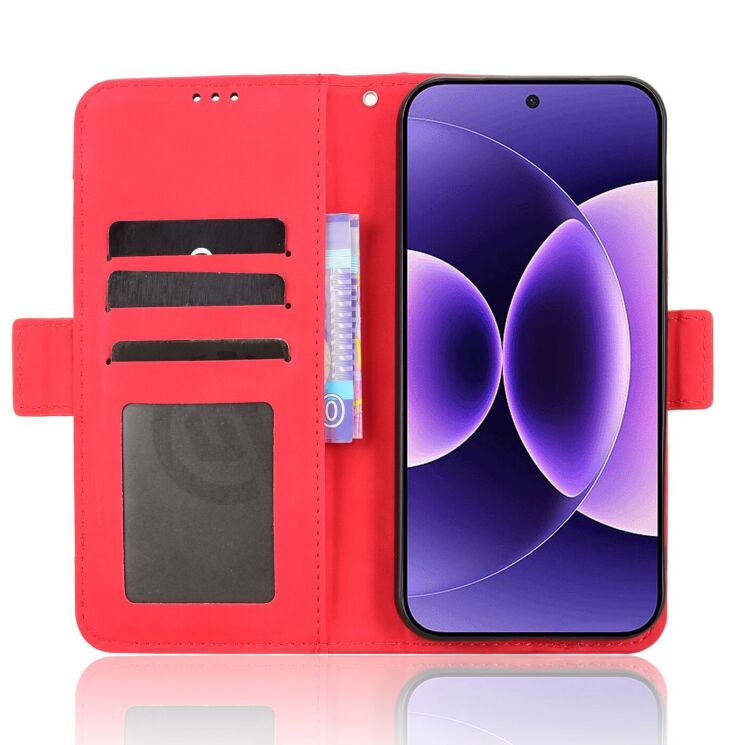 Чехол-книжка с кармашками Deexe Wallet Stand для Xiaomi 17 Pro - Red (390711R) Чехол-книжка с кармашками Deexe Wallet Stand для Xiaomi 17 Pro - Red: фото 4 из 15