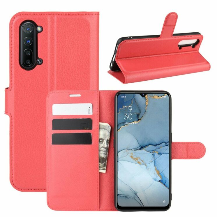 Чехол-книжка Deexe Book Type для OPPO Reno 3 - Red: фото 1 из 6