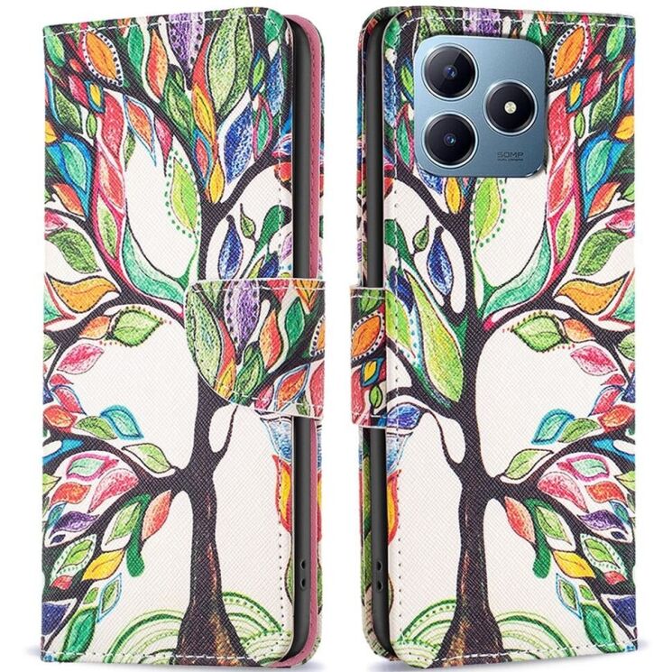 Чехол-книжка Deexe Color Wallet для Realme C63 / C61 / Note 60x - Life Tree: фото 1 из 6
