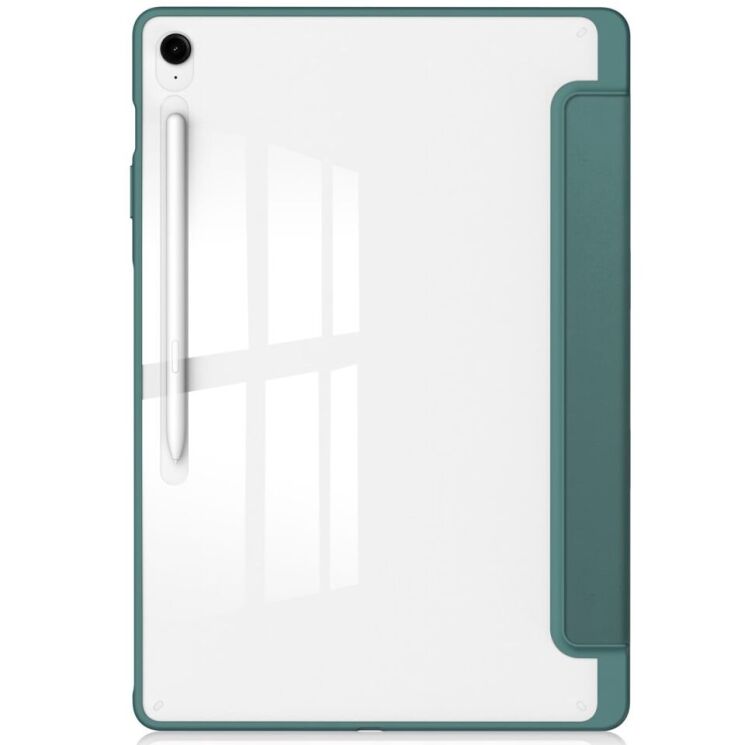 Чехол-книжка Deexe Crystal Back для Samsung Galaxy Tab S10 FE Plus - Green: фото 2 из 8