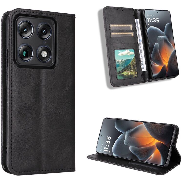 Чехол-книжка Deexe Retro Style для Motorola Signature - Black: фото 2 из 20