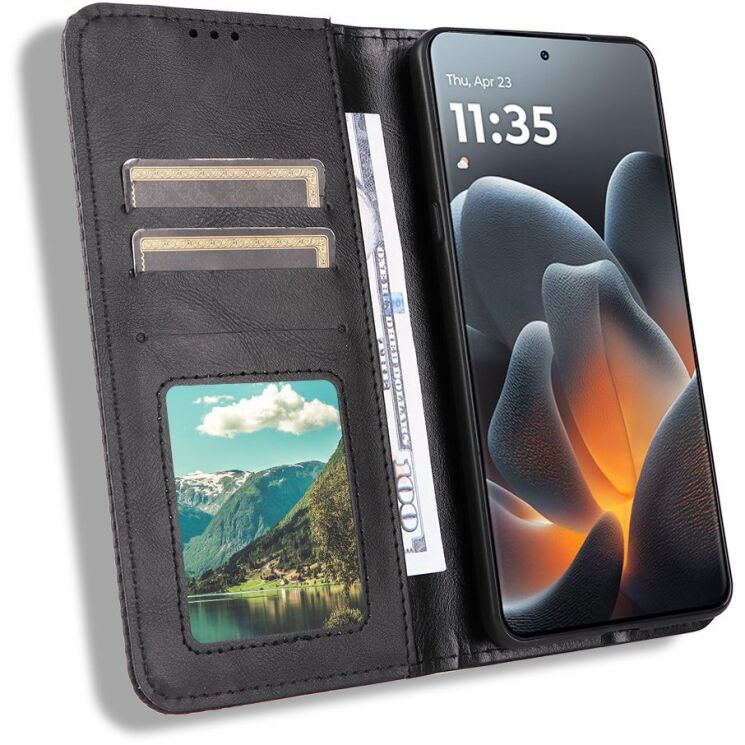 Чехол-книжка Deexe Retro Style для Motorola Signature - Black: фото 6 из 20