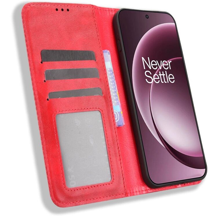 Чехол-книжка Deexe Retro Style для OnePlus 15 - Red: фото 5 из 16