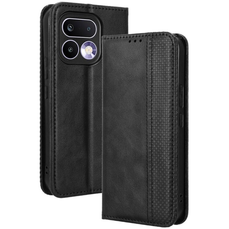 Чохол-книжка Deexe Retro Style для Realme 16 Pro Plus - Black (428509B) Чохол-книжка Deexe Retro Style для Realme 16 Pro Plus - Black: фото 1 з 20