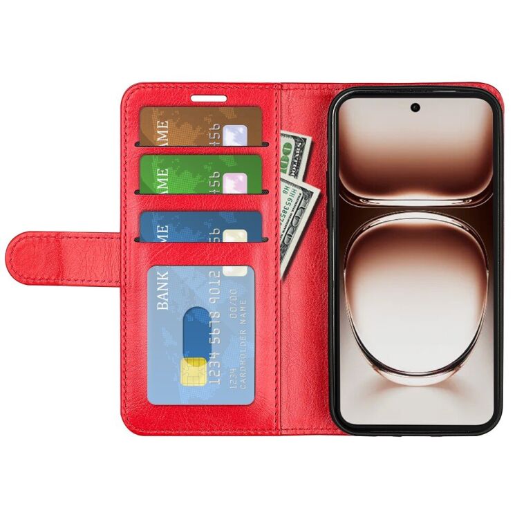 Чехол-книжка Deexe Wallet Style для OPPO Reno 12 - Red: фото 2 из 9