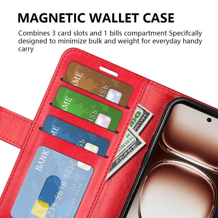 Чохол-книжка Deexe Wallet Style для OPPO Reno 12 - Brown: фото 6 з 9